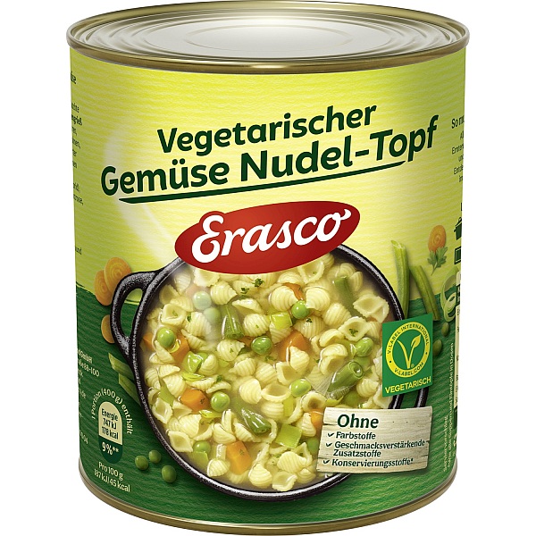 ERASCO VEGETARISCHER GEMUESE - NUDEL - EINTOPF 800G