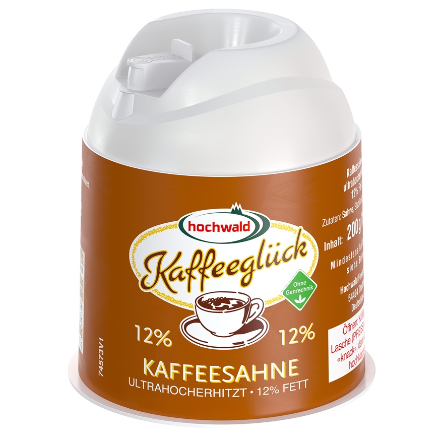 HOCHWALD KAFFEEGLUECK KAFFEESAHNE 12% FETT 200G KAENNCHEN