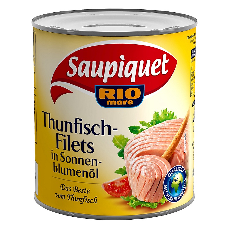 SAUPIQUET THUNFISCH FILETS IN SONNENBLUMENOEL 800G