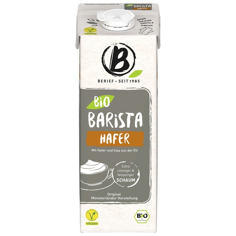 BERIEF BIO HAFER DRINK BARISTA MIT SOJA 1L
