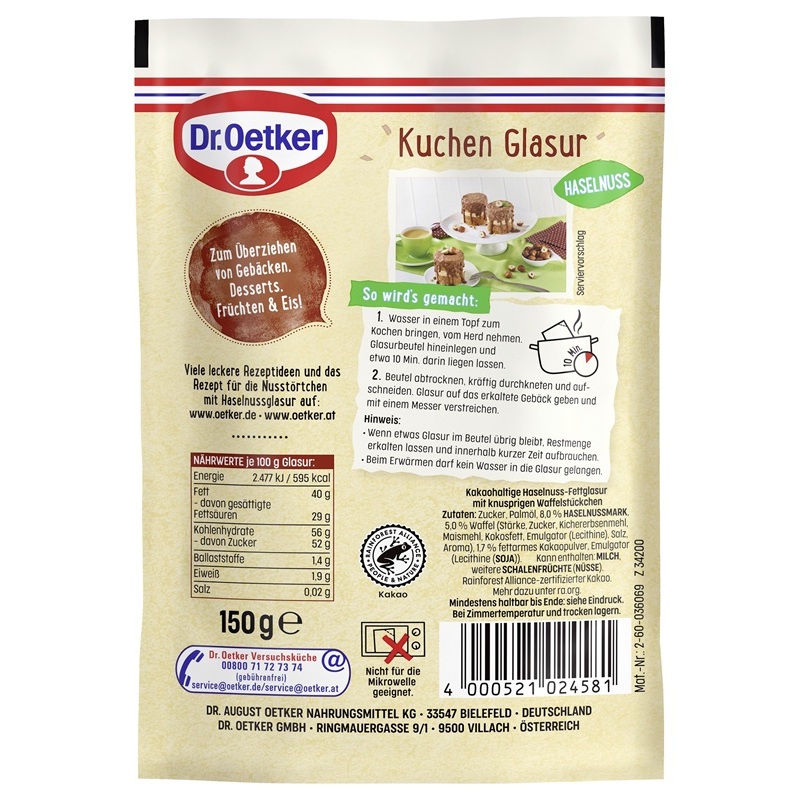 DR. OETKER KUCHENGLASUR HASELNUSS 150G
