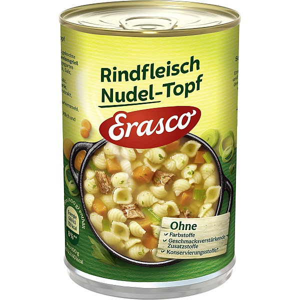 ERASCO RINDFLEISCH NUDEL - TOPF 400G