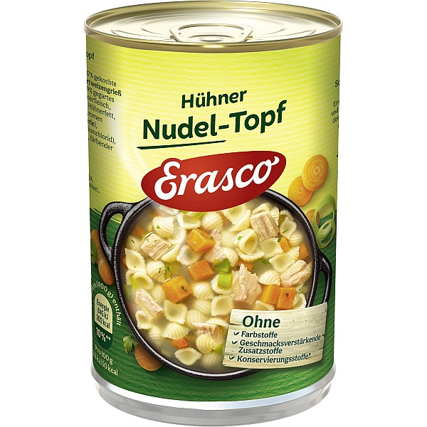 ERASCO HUEHNER NUDEL - TOPF 400G