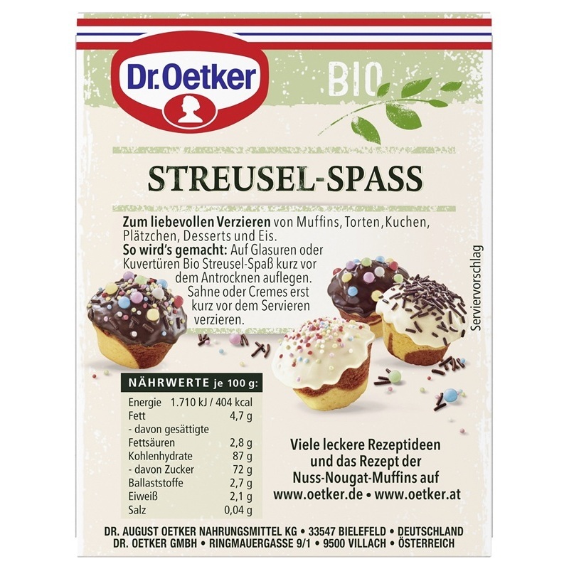 DR. OETKER BIO STREUSEL - SPASS 85G PACKUNG