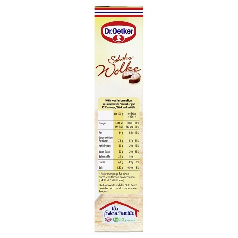 DR. OETKER KUCHENMISCHUNG SCHOKO - WOLKE 455G PACKUNG