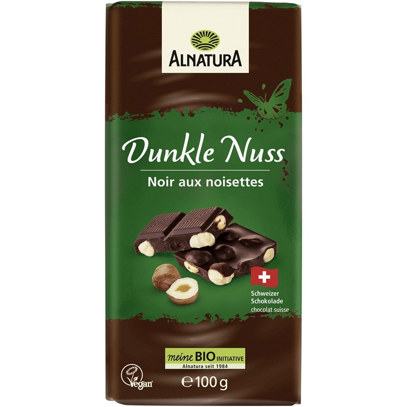 ALNATURA BIO DUNKLE NUSS SCHOKOLADE 100G