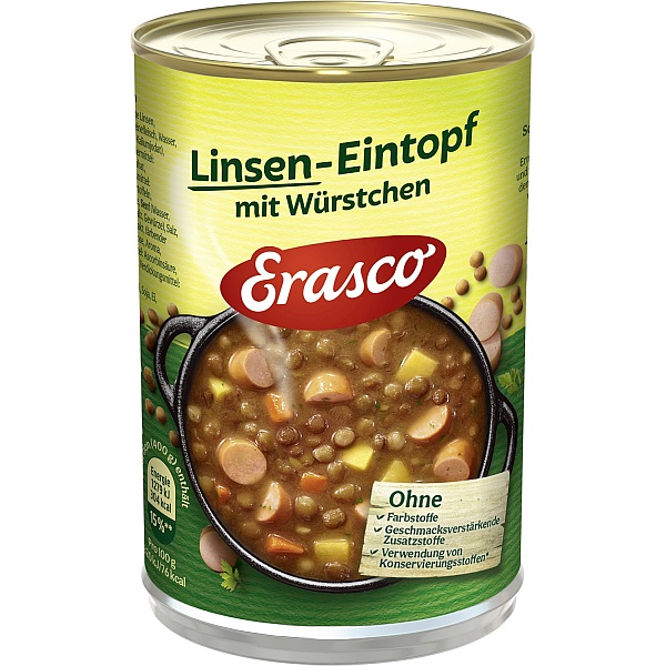 ERASCO LINSEN - EINTOPF MIT WUERSTCHEN 400G